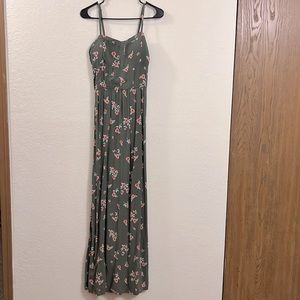 Large Sage Green Floral Maxi Dress